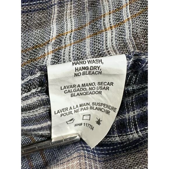 Rails Top Womens Small Blue Plaid Long Sleeves 100% Cotton Sheer Autumn Campfire - Picture 8 of 9